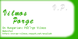 vilmos porge business card